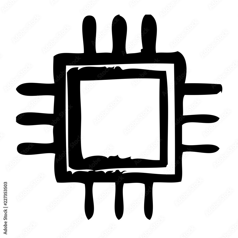 Cpu Processor Chip Computer Hardware Digital Device Electronics vector icon Cpu Processor Chip Computer Hardware Digital Device Electronics vector icon