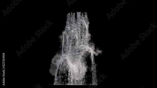 waterfall texture seamless loop, 4k, isolated on black with alpha and separate foam layer