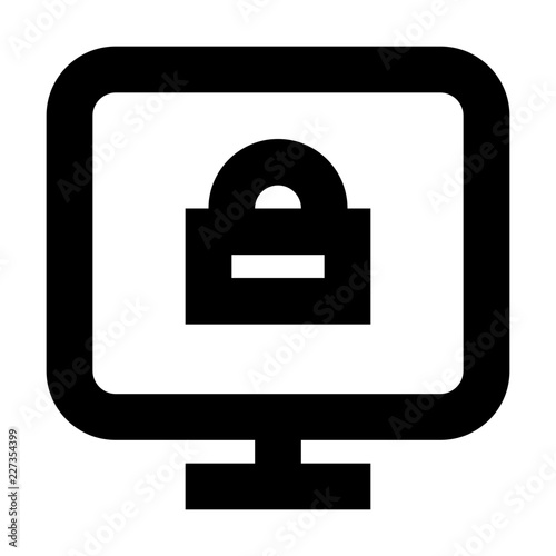 Display Lock Security Protect Protection Secure vector icon