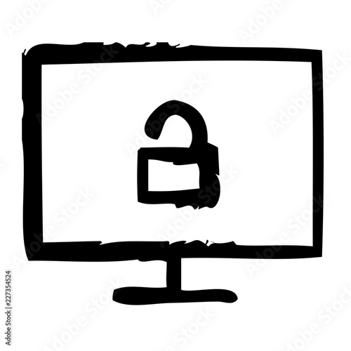 Display Unlock Computer Service IT Programming Hardware Webdesign vector icon