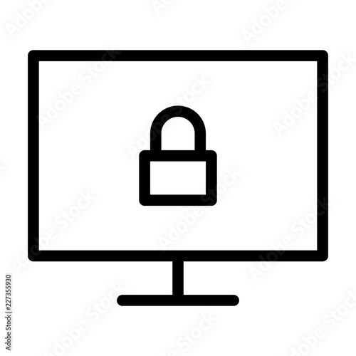 Display Lock Computer Service IT Programming Hardware Webdesign vector icon