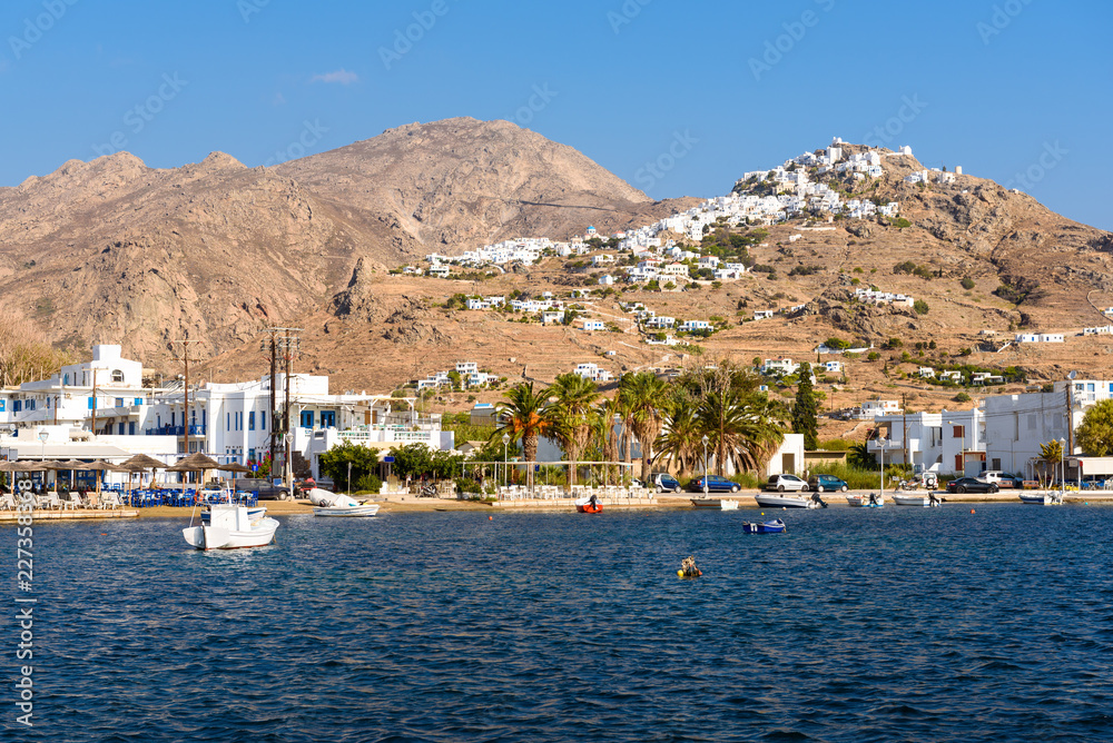 Beautiful bay and coast of Serifos island in summer day. Greece