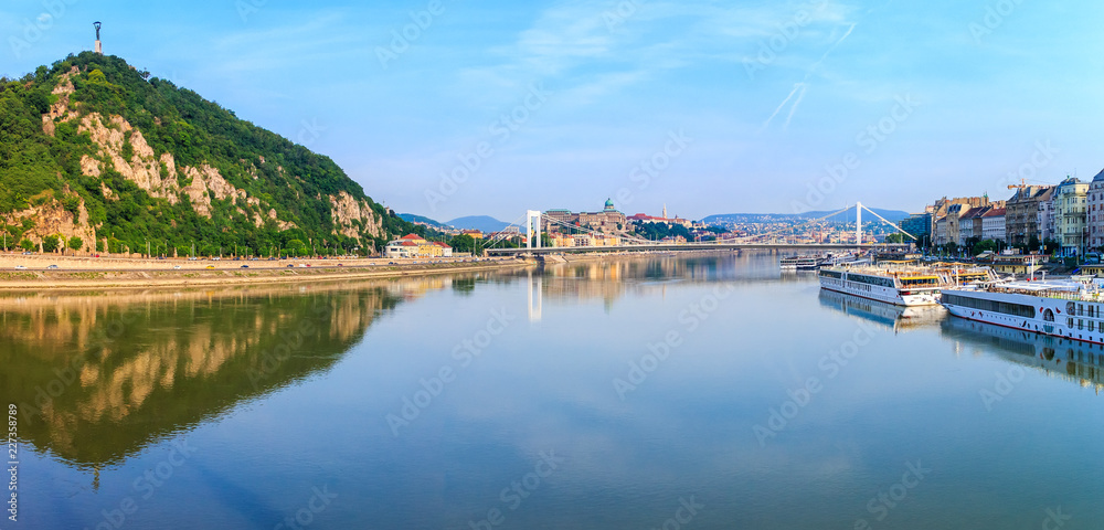 Danube river in the Budapest city, Hungary