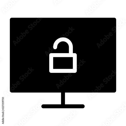 Display Unlock Computer Service IT Programming Hardware Webdesign vector icon