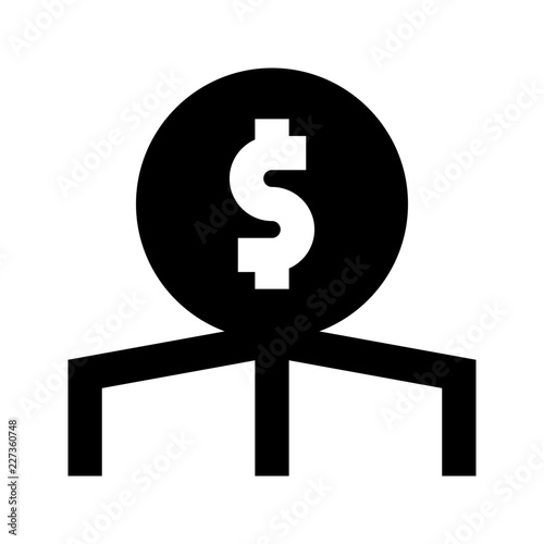 Distribute Dollar Finance Money Exchequer Cash vector icon