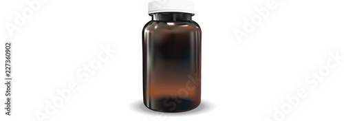 Empty Blank Amber Medicine Bottle