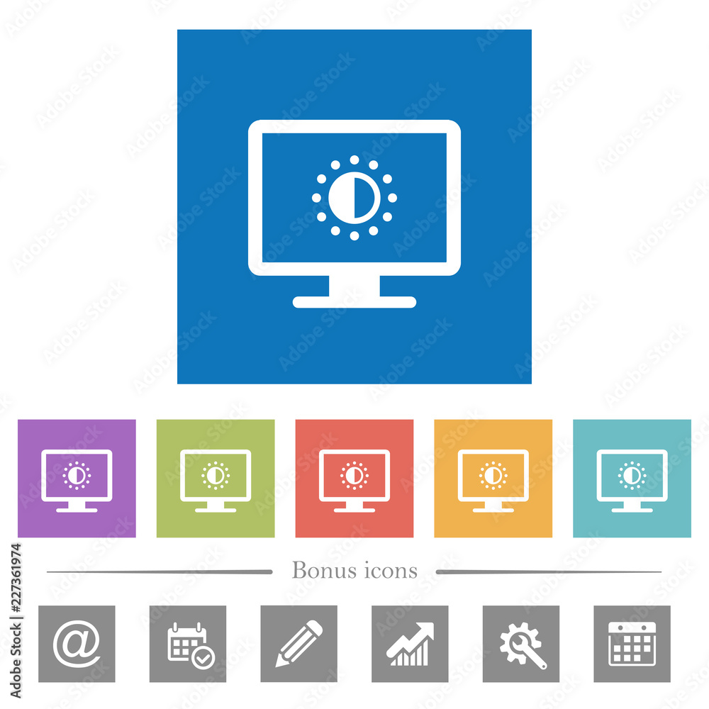 Adjust screen saturation flat white icons in square backgrounds Adjust screen saturation flat white icons in square backgrounds