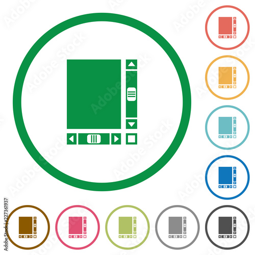 Blank document with scroll bars flat icons with outlines