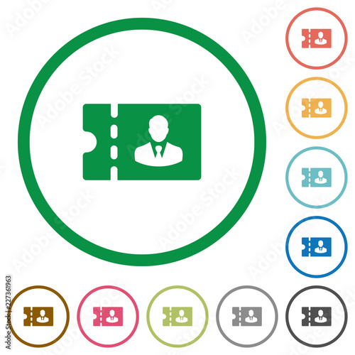 Suits shop discount coupon flat icons with outlines