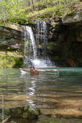 Fototapeta Naklejka Na Ścianę i Meble -  Natural swimming hole in forest