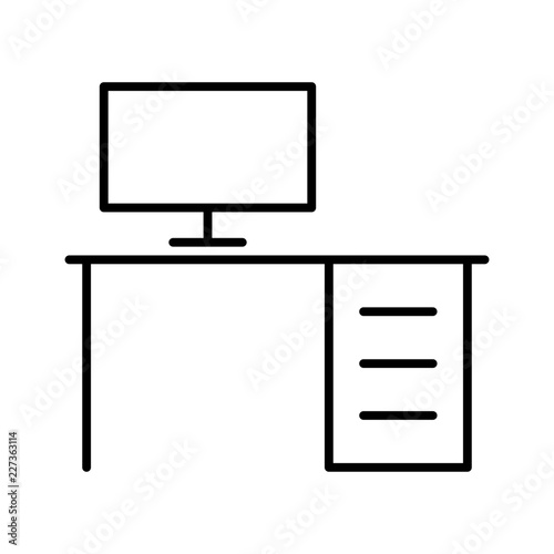 Desktop Office Work Job Secretary vector icon
