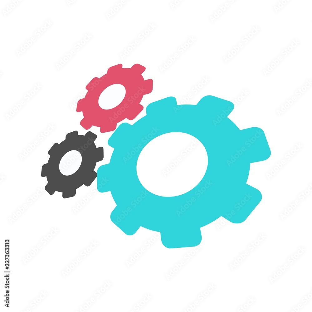 gear Icon vector flat design template gear Icon vector flat design template