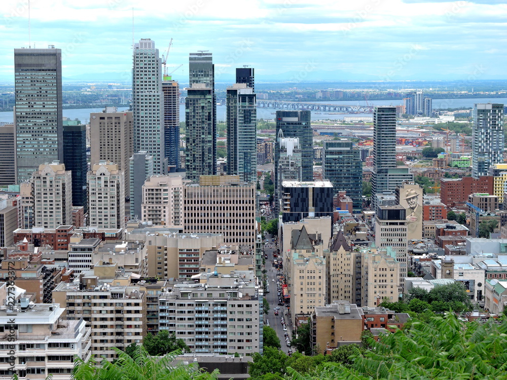 Obraz premium Vue sur Montréal du parc Mont Royal, Québec