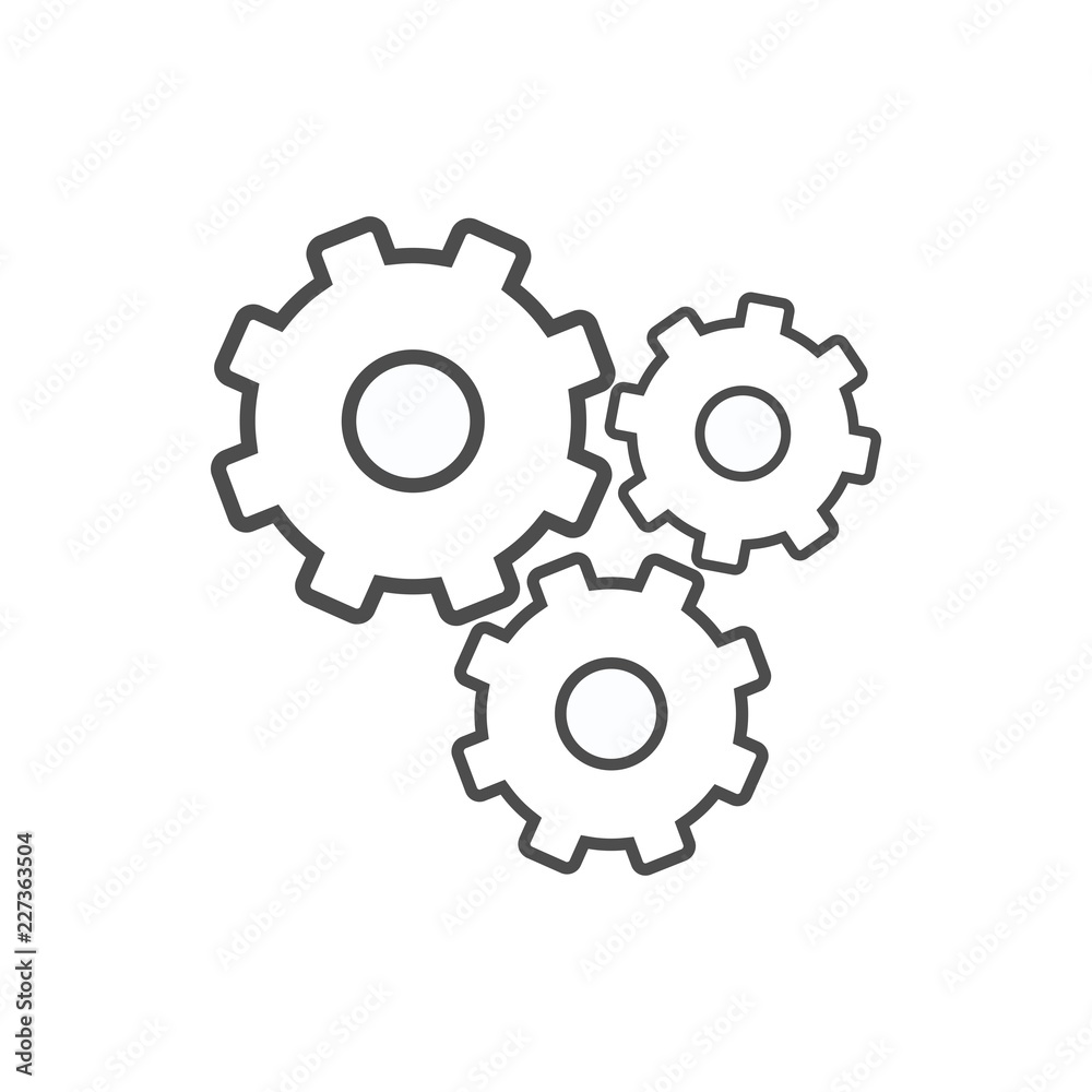 Gear Line Vector Icon