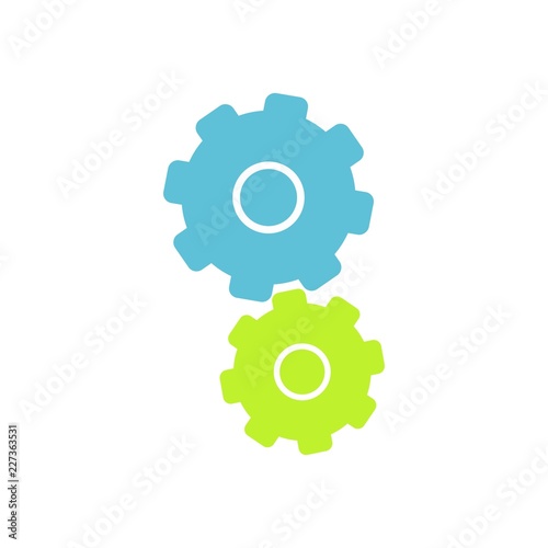Settings icon with additional gears icon, vector illustration.