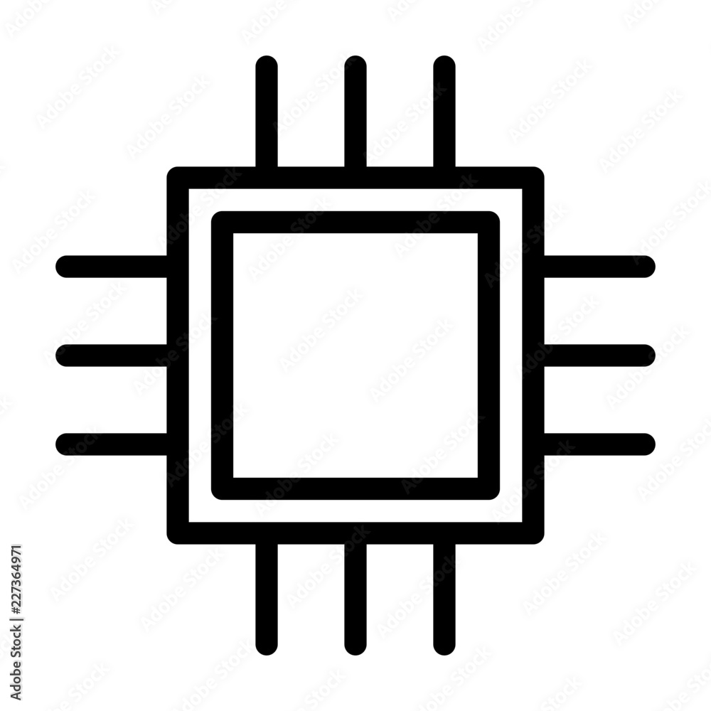 Cpu Processor Chip Computer Hardware Digital Device Electronics vector icon Cpu Processor Chip Computer Hardware Digital Device Electronics vector icon