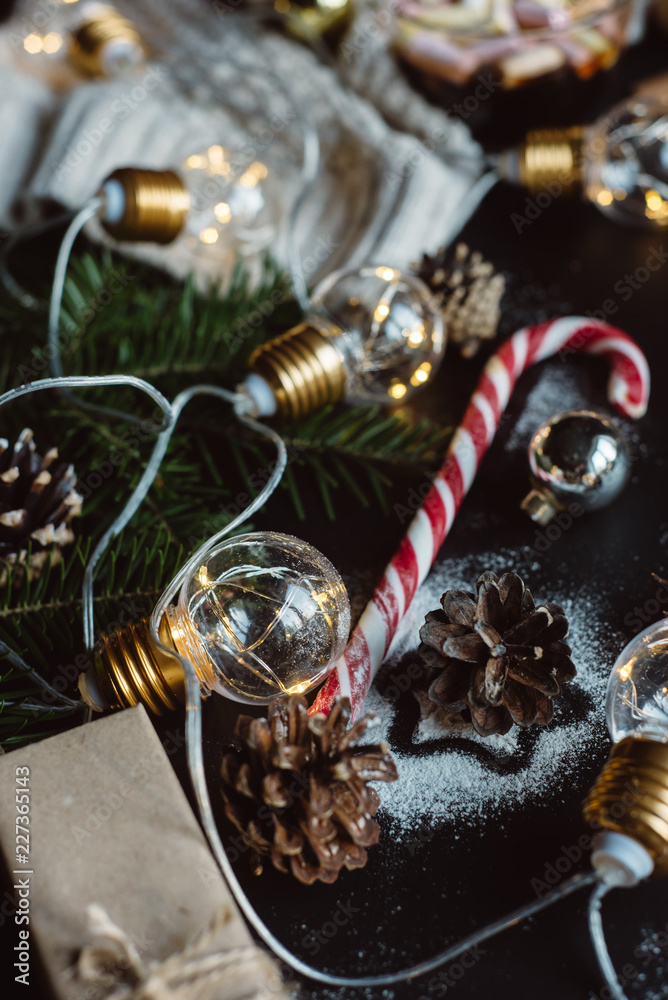 Christmas background with festive decoration Christmas background with festive decoration