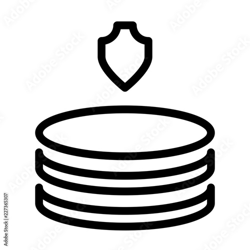 Database Protect Computer Service IT Programming Hardware Webdesign vector icon