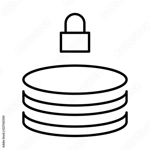 Database Lock Computer Service IT Programming Hardware Webdesign vector icon