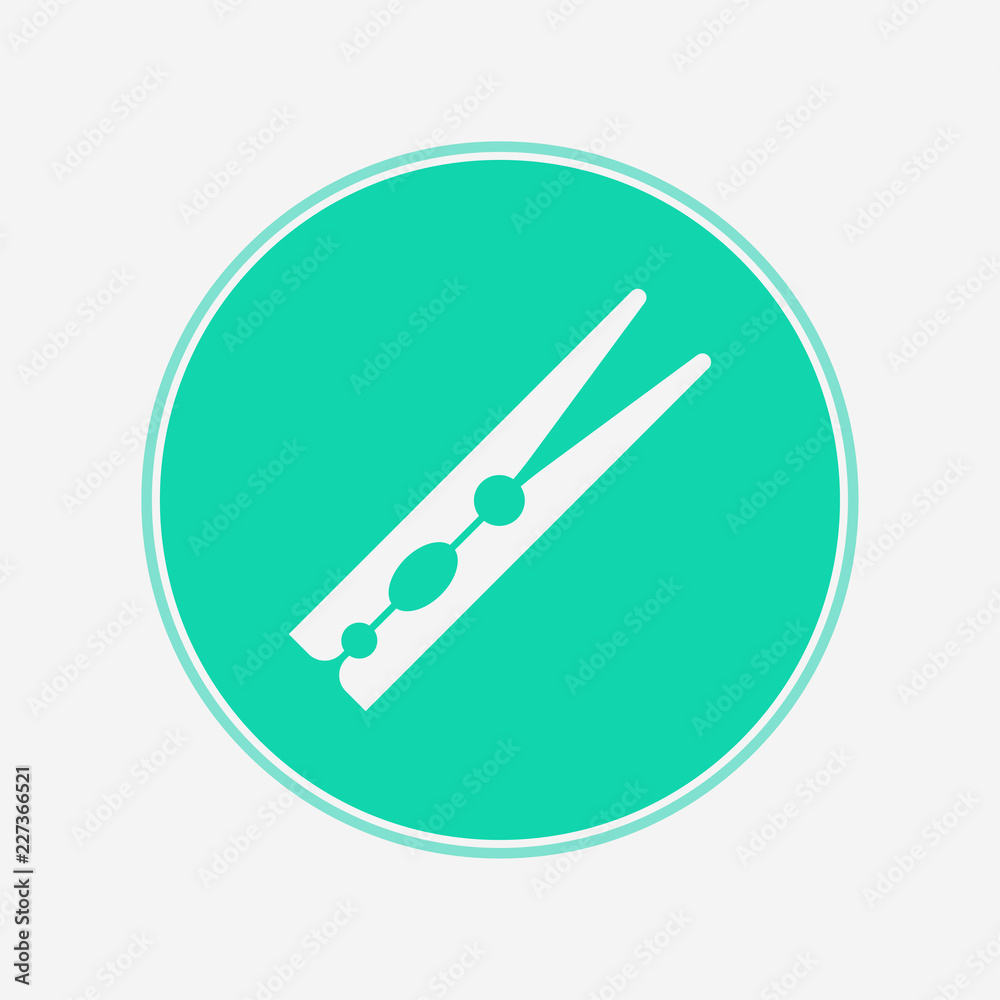 Fototapeta premium Clothespins vector icon sign symbol