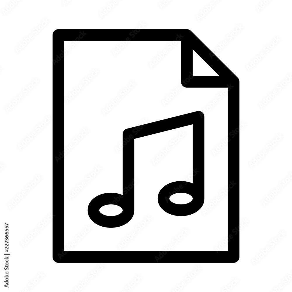 Document File Music Gui Web vector icon Document File Music Gui Web vector icon