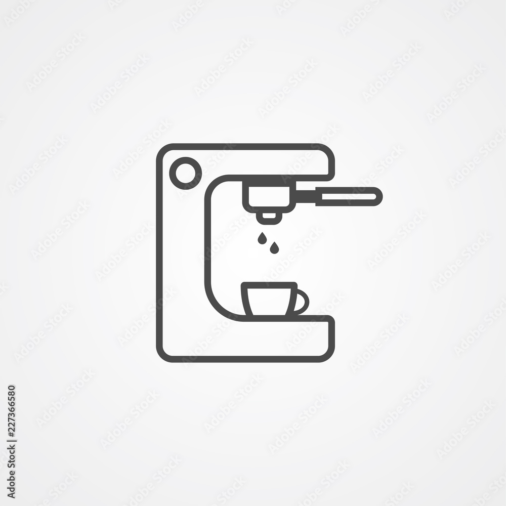 Coffee machine vector icon sign symbol