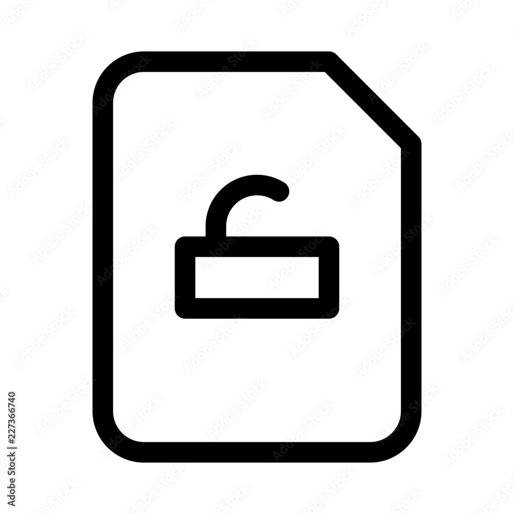 Document Unlock Protect Protection Secure vector icon Document Unlock Protect Protection Secure vector icon