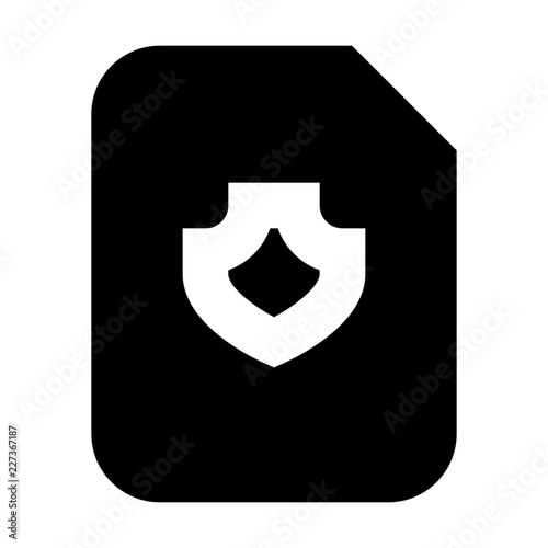Document Shield Protect Protection Secure vector icon