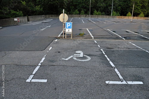 Parking lot for handicapped people photo