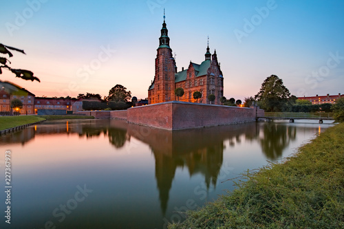 Rosenborg Castle or Rosenborg Slot at sunset, Copenhagen, capital of Denmark