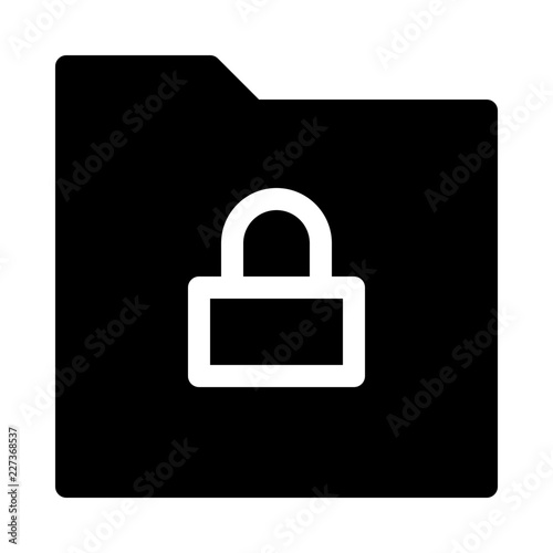 Folder Download Lock Gui Web vector icon
