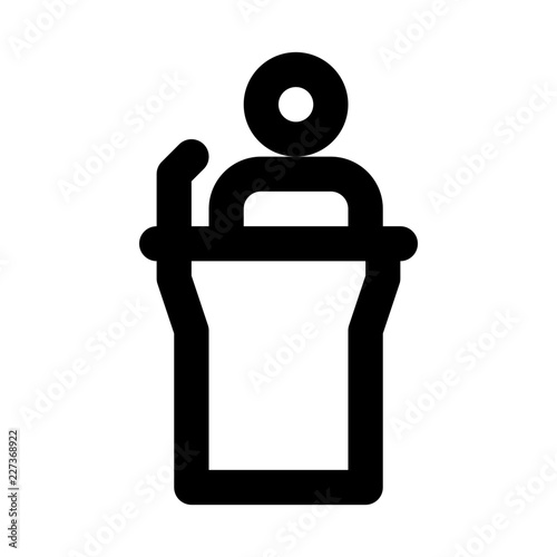 Facilitator Keynote Moderation Speaker Presentation vector icon