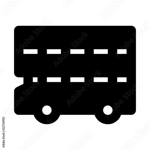 Double Decker City Town Map Locations vector icon