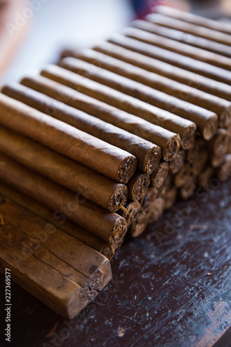 Pile of nicaraguan cigars. photo