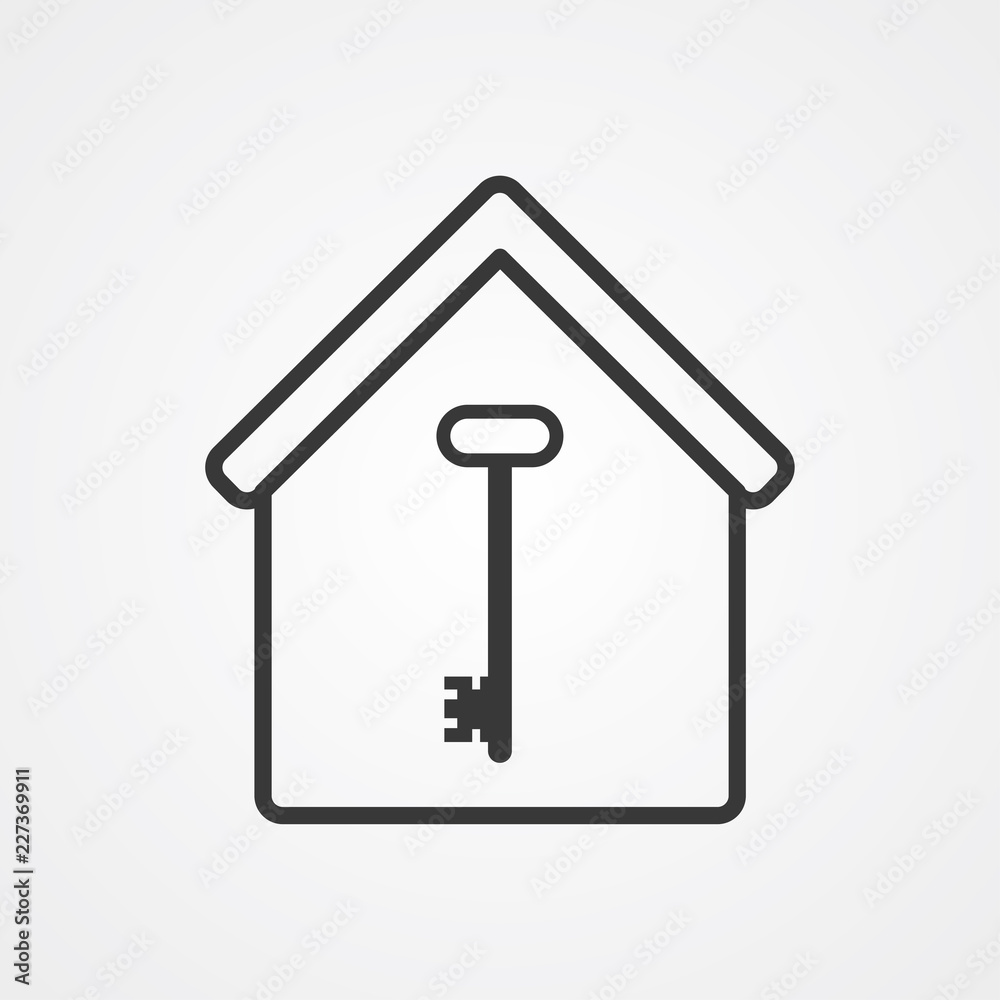 Key and home vector icon sign symbol Key and home vector icon sign symbol