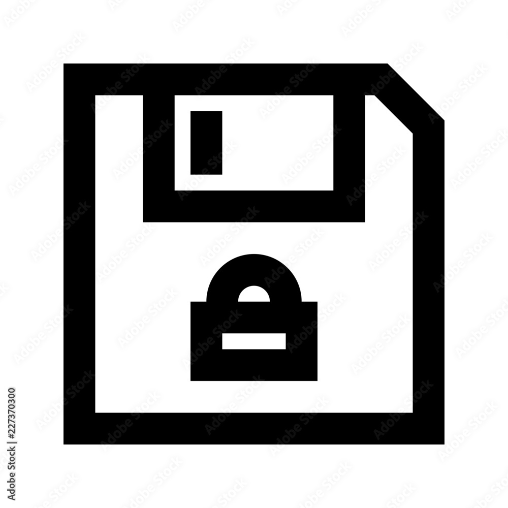 Floppy Lock Protect Protection Secure vector icon
