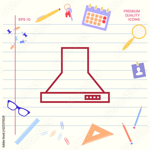 Kitchen hood linear icon