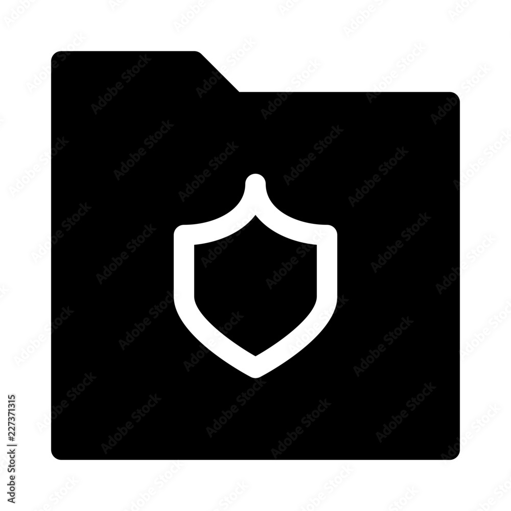 Folder Download Protect Gui Web vector icon