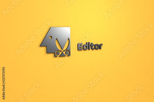 Free Download Illustration of Editor with grey text on yellow background - GFXLoad