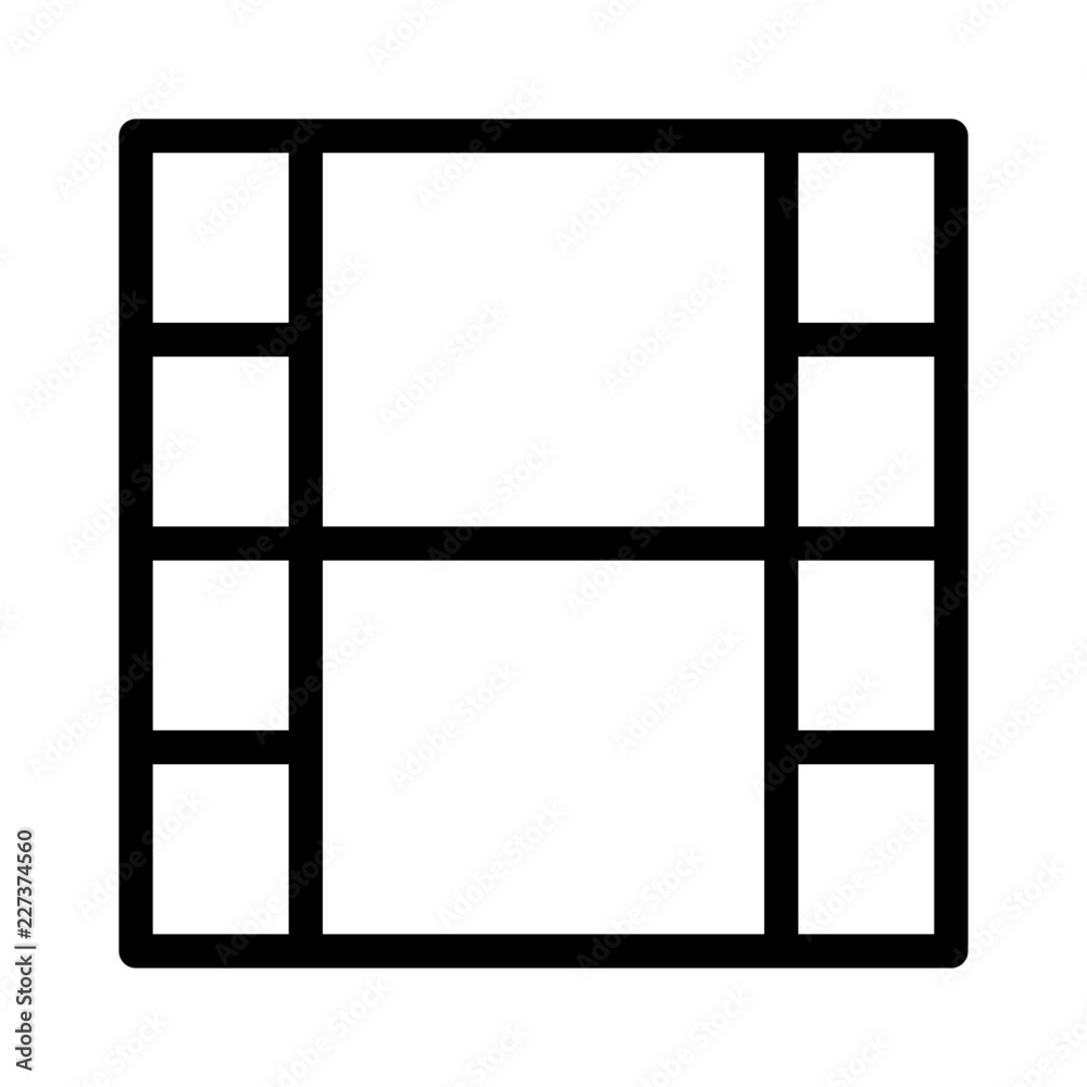 Filmstrip Movie Cinema Mediaplayer Video vector icon Filmstrip Movie Cinema Mediaplayer Video vector icon