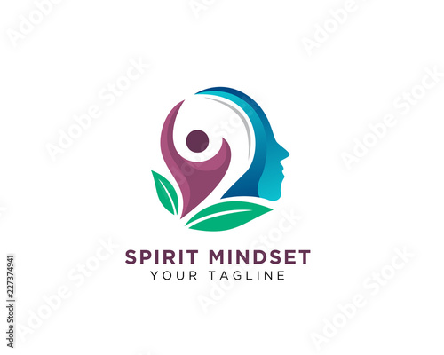 Human think health, spirit and success logo design inspiration