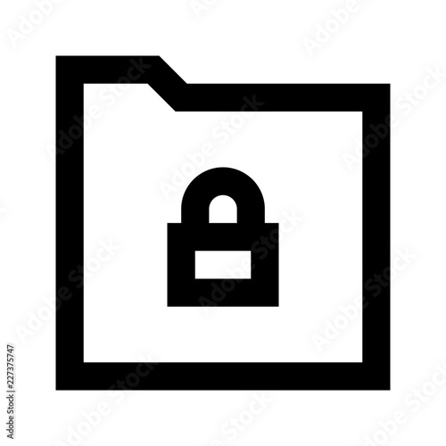 Folder Download Lock Gui Web vector icon