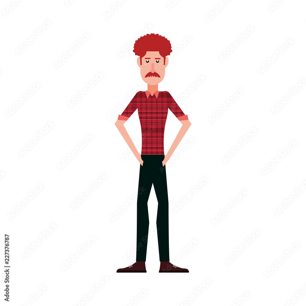 man character standing on white background man character standing on white background