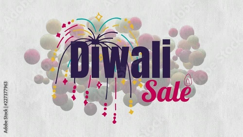 Diwali sale sign against bubble background 4k photo