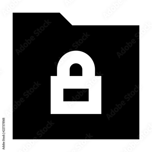 Folder Download Lock Gui Web vector icon