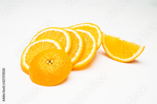 Orange fruit on white background