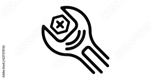 Adjusting line icon motion graphic animation with alpha channel.