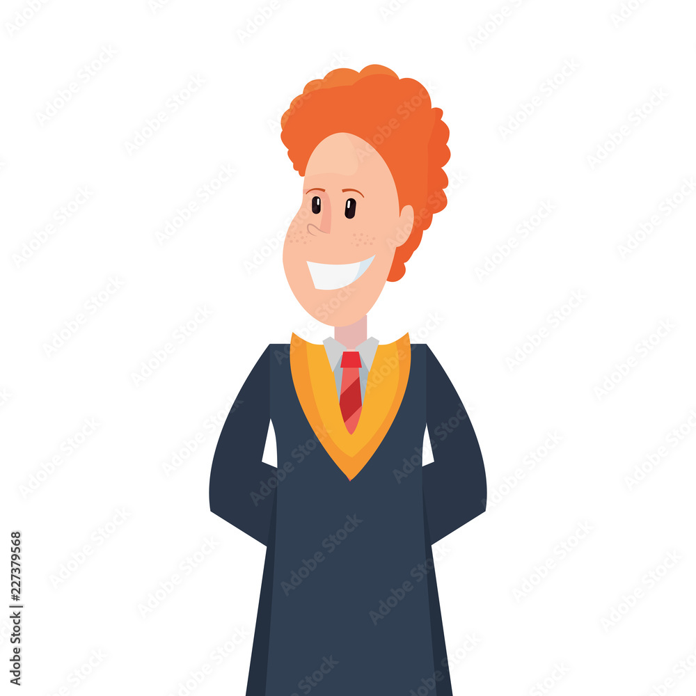 graduate man portrait on white background graduate man portrait on white background