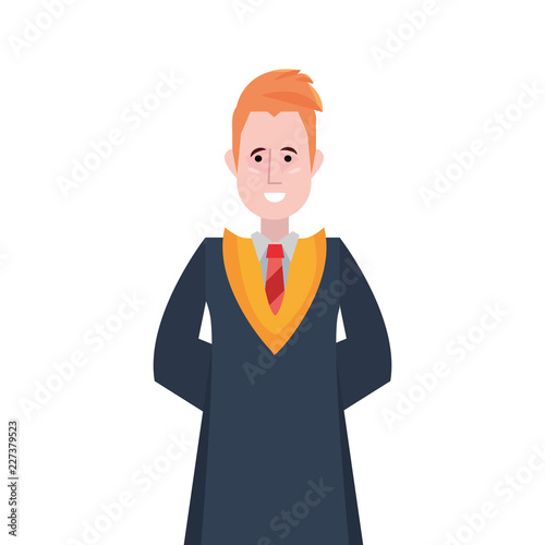 graduate man portrait on white background