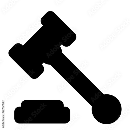 Gavel Lawyer Judge Judgement Law vector icon